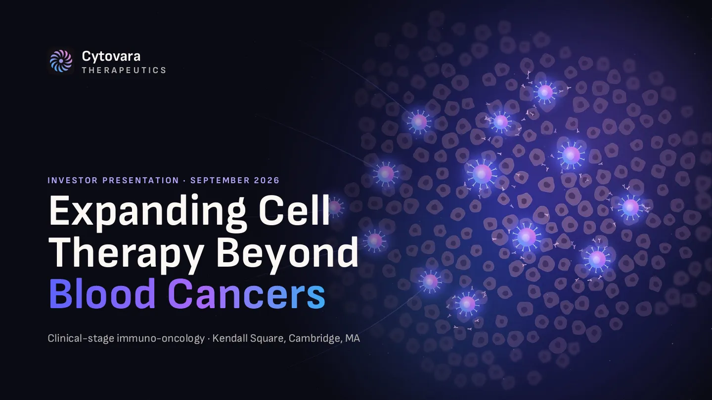 Cytovara Therapeutics, slide 1